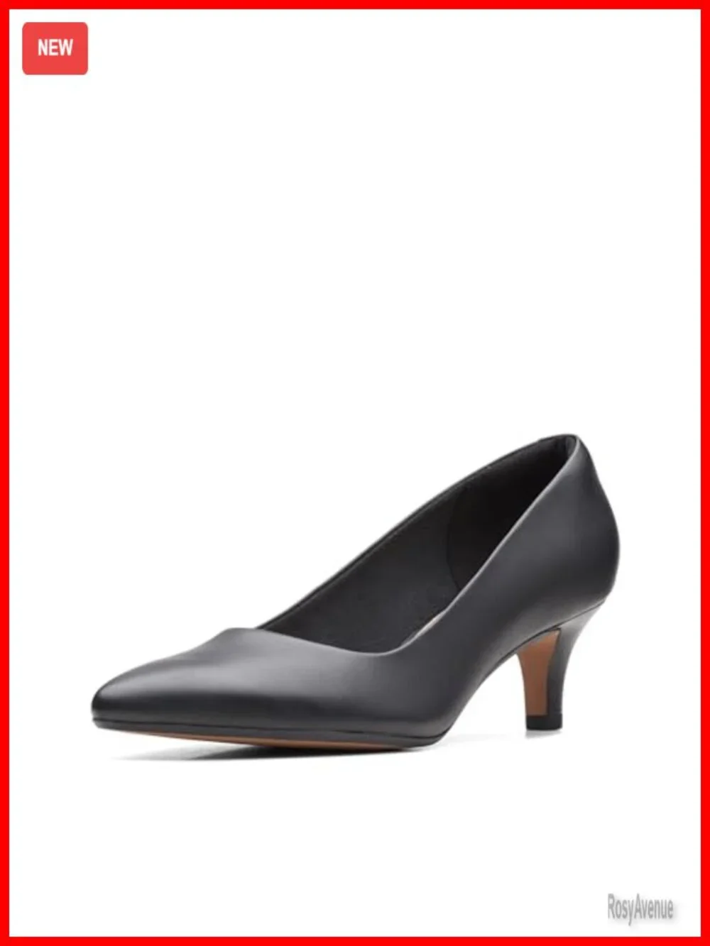 Mid-height Court Shoe with Pointed Toe and Kitten Heel